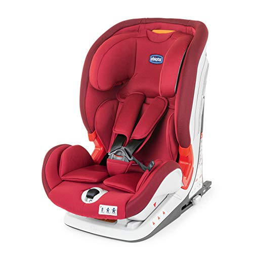 Chicco YOUniverse Silla de Coche Reclinable para Beb 9-36 kg con ISOFIX, Grupo 1/2 / 3 para Nios de 1 a 12 Aos, Fcil de Instalar, con Proteccin Lateral y Reposacabezas Ajustable - Roja