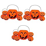 STOBOK 18 Pcs Halloween Pumpkin Bucket Mini Buckets Plastic Container Plastic Candy Jars Candy Pail Basket Pumpkin Candy Holder Jack o Lantern Halloween Bucket Pumpkin Design Candy Holder