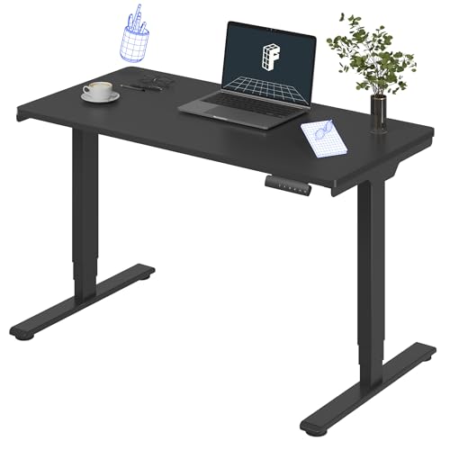Image of FLEXISPOT E6 3-Stage Dual Motor Electric Standing Desk 48 x 24 Sit Stand Up Desk, Holds 220 lbs, Adjustable Height w /Memory Presets, One-Piece Black Desktop & Black Frame, Ships in 2 Boxes