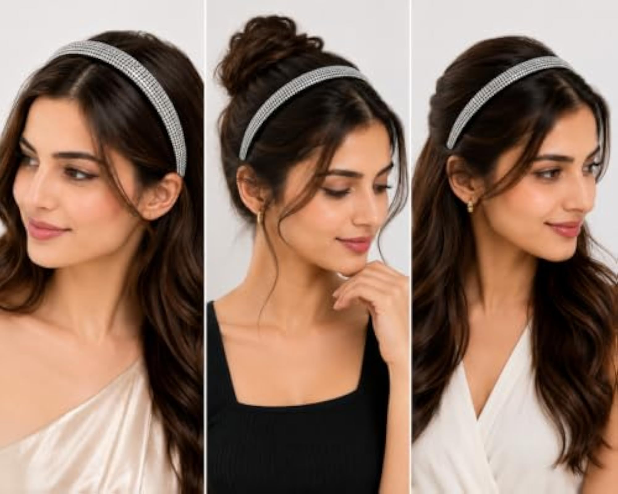 Sparkling Rhinestone Padded Headband for Women