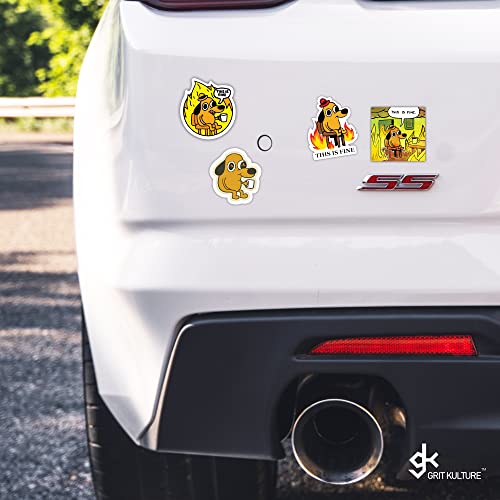 Gritkulture This Is Fine Morale Meme Sticker Assorted 16 Pack For Cars, Trucks, Windows, Scrapbooking, Laptop In Support Of Military, Tactical Fire Dog #TOP4