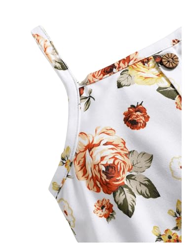 Floerns Toddler Girl's 3 Pcs Rib Knit Camisole Button Front Flare Hem Peplum Cam Top3