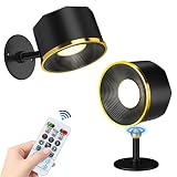 Wall Lights, Led Wall Sconces Set of 2 with Battery Operated, 3 Color Temp Rechargeable Wall Lamp, T