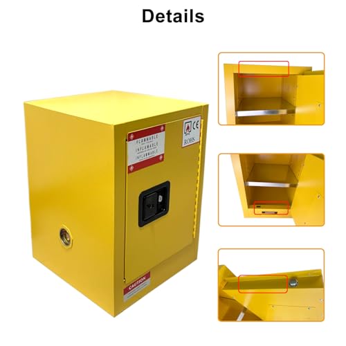 Koxuyim Flammable Industry Safety Cabinet -17\" x 18\" x 22\", Explosion Proof Storage Cabinet with Adjustable Shelf, for Commercial Industrial and Home Use