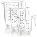 COM-FOUR® Set di 3 pezzi di misurini con diverse dimensioni - Caraffe di misura con scala in millilitri e grammi - 1000 ml, 500 ml, 250 ml