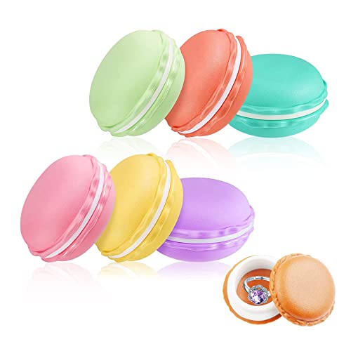SwirlColor Mini Macaroon Storage Boxes Multiuse Macaroon Container Cute Storage Box Organizer for Jewelry Pill Storage 6 Pcs - Random Color