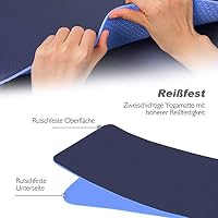 TOPLUS Gymnastikmatte, Yogamatte Yogamatte Gepolstert & rutschfest für Fitness Pilates & Gymnastik mit Tragegurt (Blau) – Ansicht 6