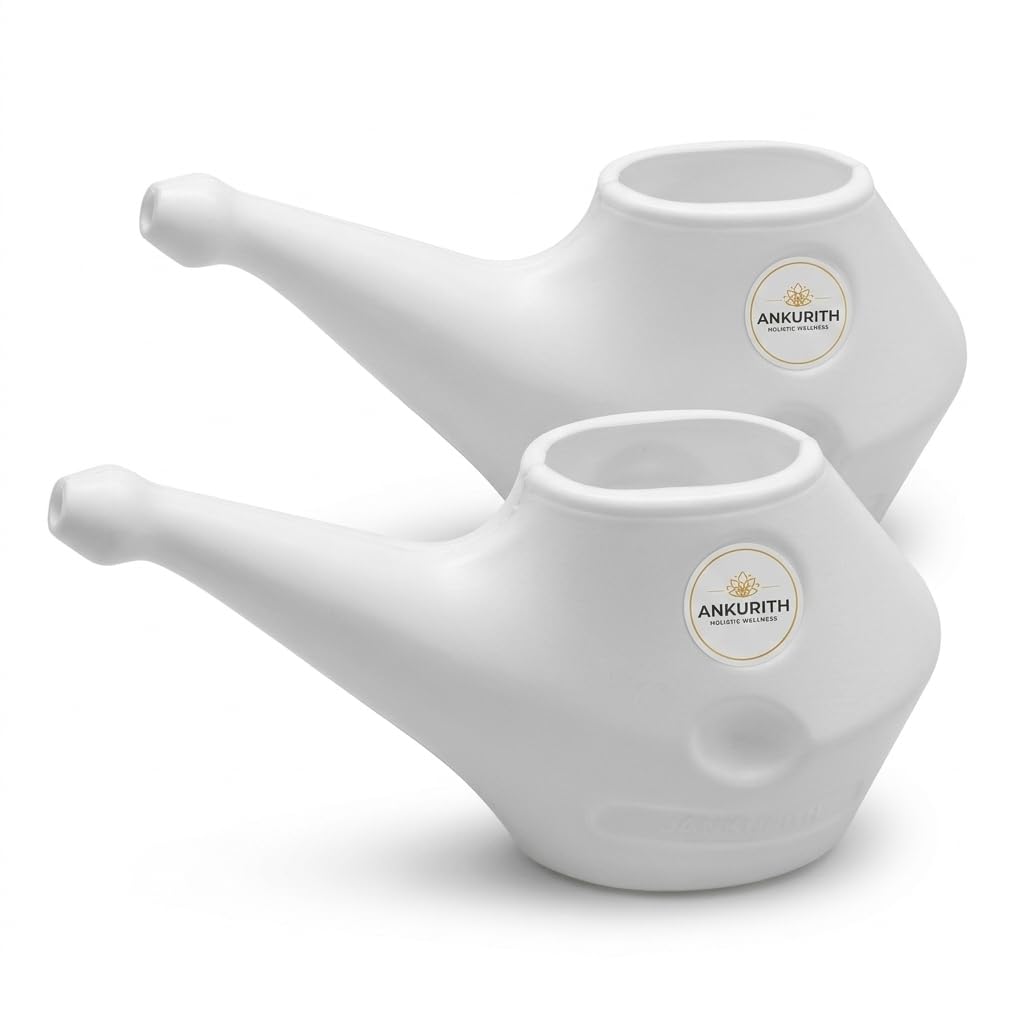 Jal Neti Pot Pack of 2 for Nasal Cleansing | Nasal Irrigation Yoga Pot for Sinus Relief & Allergy Care | Ayurvedic Neti Pot for Daily Nasal Hygiene | Easy Flow Spout | Reusable Plastic Neti Pot-image-37
