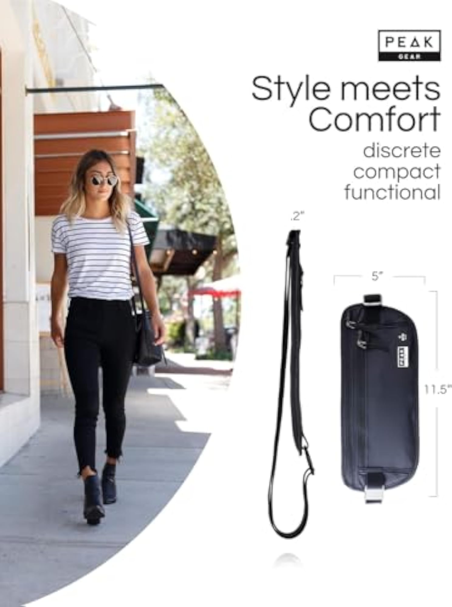 Thin Profile Money Belt with RFID Blocking, Travel Security
