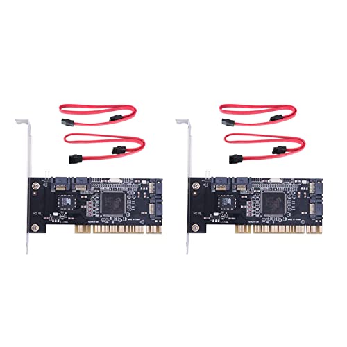 Carte d'Extension Sata 4 Ports PCI Interne avec Câbles Inclus pour Booster Votre PC