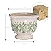 Vintage Ceramic Planter Pot with Drainage, 6.8 Inch Large Crackle Glaze Flower Pot with Green Floral Leaf Pattern for Succulents, Flowers, Farmhouse Country Rustic Planters for Gardening Gift