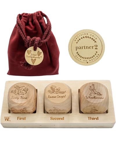 Date Night Dice Sex Game Love Set - 6 Sex Positions Dice Decision Coin Board & Carry Bag - Adult Sex Toys & Games for Couples Bachelorette Party Favors Bridal Shower Gifts Couples Gift for Him Her