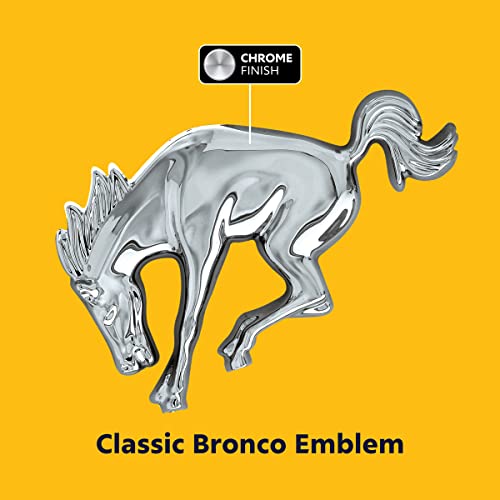 Image of United Pacific 50130 Triple Chrome Plastic Bucking Horse Emblem, Badge Replacement, Double-Sided Tape, Easy Installation - One Unit