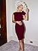VASAUGE Women's Elegant Formal Bodycon Ruffle Sleeveless Midi Cocktail Party Dress, Large, Wine Red