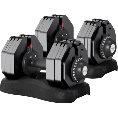 ATIVAFIT Adjustable Dumbbells Set of 2, 5–88LB Quick Adjust Free Weights with Double Safety Lock & Anti-Slip Steel Handle, Space Saving Home Gym Equipment for Full Body Strength Training