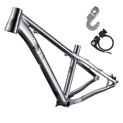 HWEVDHJ 26/27.5er Hardtail Mountain Bike Frame 14" Dirt Jump Bike Frame XC/AM Aluminum Alloy Bike Frames 135 * 10mm Quick Release Disc Brake(Silver)