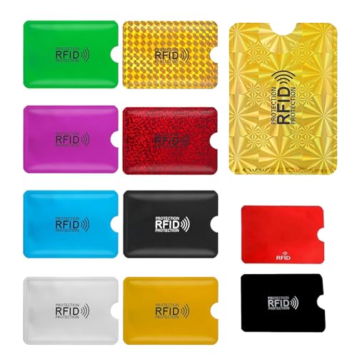 Pence & Moon Collective 9 Pcs Credit Card Protector RFID Blocking Card Colorful RFID Card Holder Identity Card Protectors Credit Card Holder for Women Men