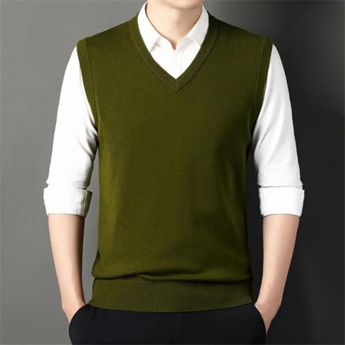 Men Thick Woolen Knitted Vest Business Casual Solid Color Sleeveless Pullover Waistcoat2