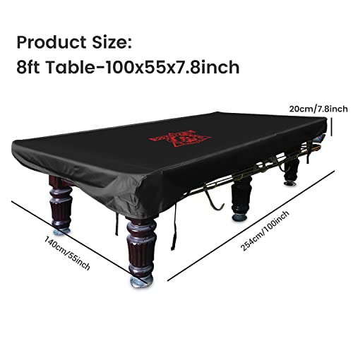 Xyzctem Billiard Table Cover 600D Upgraded Heavy Duty Waterproof Material Pool Table Cover With Windproof Buckle For All Inclement Weather Xl(8Ft/Black) #TOP1