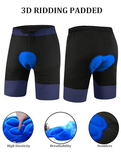 Image of Men's Mountain Bike Shorts 3D Padded Baggy Bicycle Riding Cycling Shorts Quick Dry Lightweight Biking Shorts