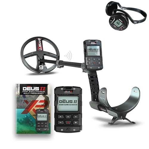 XP Metal Detector Deus II - Waterproof and Multi Frequency, Ideal for Treasure and relic Hunting - with 9" FMF Coil, Remote Control, WS6 Wireless Headphones & S-Telescopic stem (DEUS2-22FMFRCWS6EA)