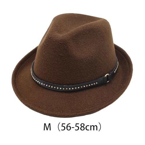 Image of Fedora Hats Classic Decorative Panama Hat for Stage Performance Events Travel Deep Brown|Clothing Shoes & Accessories|Mens Accessories|Hats