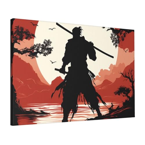 Impression sur toile de samouraï pour habiller un mur de bureau vide