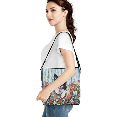 Image of HUGS IDEA Boho Bags for Women Leather Handbag Shoulder Bucket Crossbody Purse