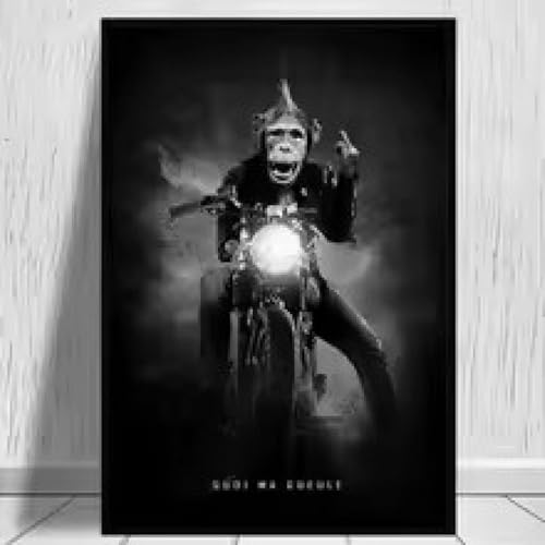 Peinture sur toile abstraite animal cadre noir et blanc de salon