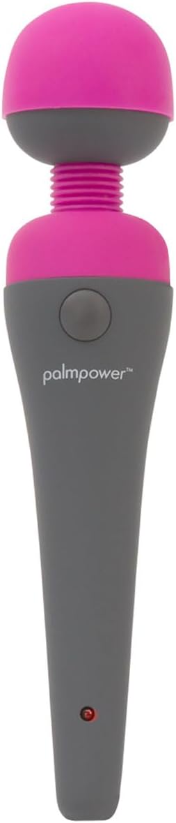 PalmPower Massager, Corded Vibrating Wand with 250cm Cable, Removable Silicone Cap, Curved Handle, PowerBullet Motor, Strong Vibrations, Easy to Use Personal Massager for Women