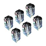 M METERXITY 6 Pack Slim Dart Flights - PET Dart Accessories, Apply to Darts Game/Party/Entertainment (Black...