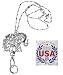 Hidden Hollow Beads Elephant Pendant Lanyard Necklace 34" long, Women's Fashion Chain Lanyard, For Keys, Badge ID holder. (Non Breakaway - Stronger)