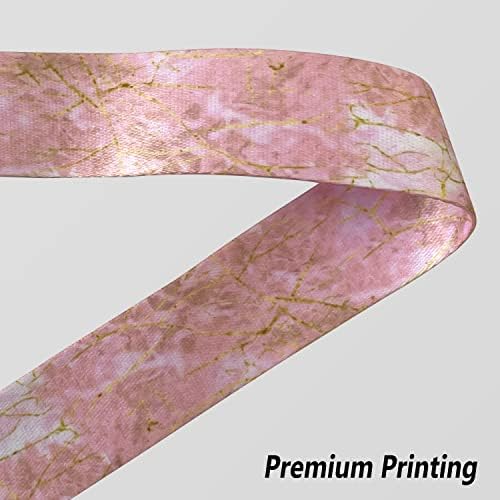 Geiomoo Lanyard with Swivel Buckle, Neck Strap for ID Badge, Keychain Holder (Pink Marble)