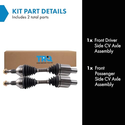 Image of TRQ Front Driver and Passenger Side CV Axle Assembly Set 2 Piece Compatible with 1993 Cadillac Allante 1994-1999 DeVille 1993-2002 Eldorado 1993-1999 Seville