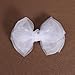 Mesh Hair Bows Clip White 4