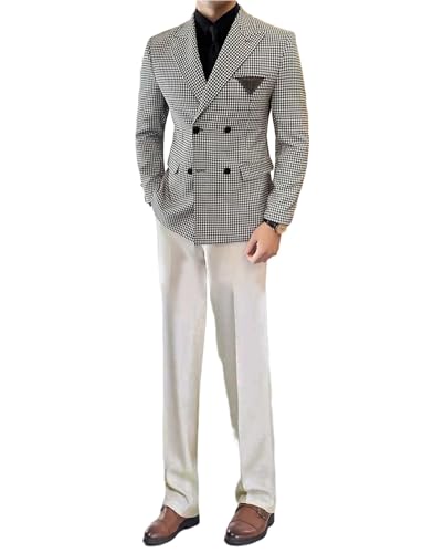 Costume tuxedo pour hommes à revers double boutonnage style tailleur haut de gamme