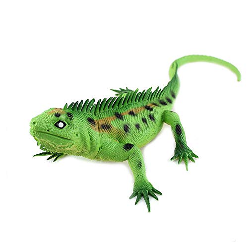 Yitaocty Large Green Rubber Lizard Model Realistic Reptile Animal Figure Toy Bearded Dragon Prank Props Scary Toy Playset Wilde Life Creatures