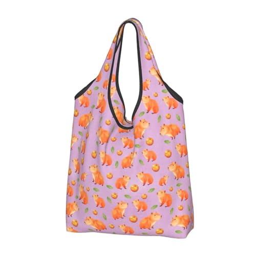 Sac pour le travail en tissu Capybara grand sac fourre-tout léger violet