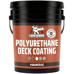 Liquid Rubber Polyurethane Deck Coating – 10X Stronger Than Traditional Deck Paint & Deck Stain – Flexible, Waterproof Sealant for Wood, Concrete & Plywood – Smooth Finish – Saddle Brown – 4 Gallon