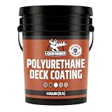Liquid Rubber Polyurethane Deck Coating – 10X Stronger Than Traditional Deck Paint & Deck Stain – Flexible, Waterproof Sealant for Wood, Concrete & Plywood – Textured Finish – Saddle Brown – 4 Gallon