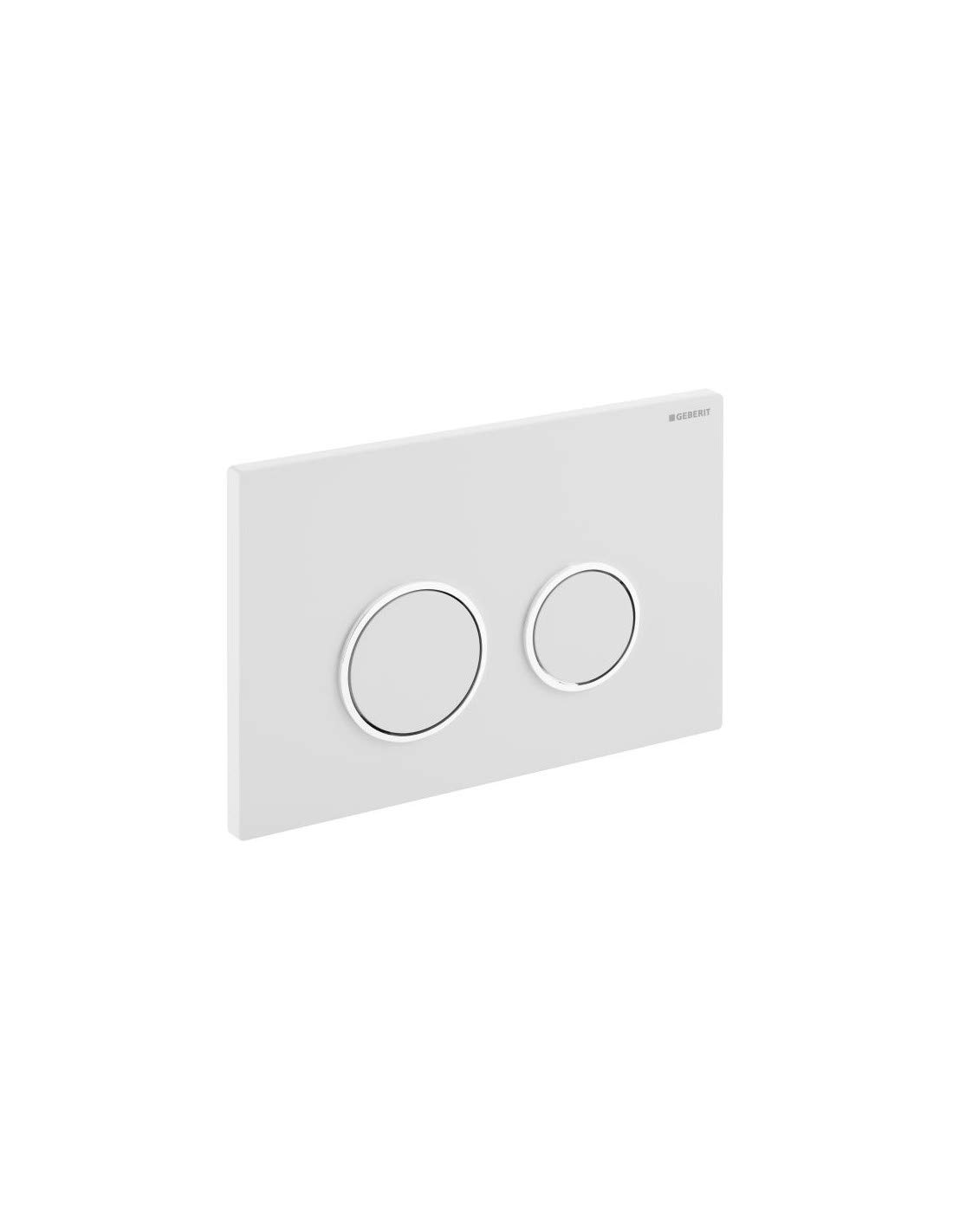Tableau de commande de rinçage en deux parties Geberit 115778KJ1- Sigma 20, blanc et argenté