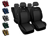 [page_title]-Carpendo Sitzbezüge Auto Set Autositzbezüge Schonbezüge Schwarz-Grau Vordersitze und Rücksitze mit Airbag System - Sport Line