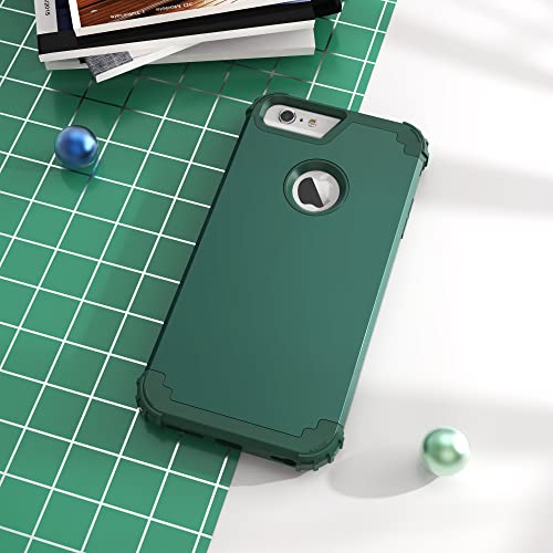 IDweel for iPhone 6S/6 Plus Case with Screen Protector,Graphite Green/Green | Hybrid 3 in 1 Heavy Duty Protection, Shock Absorption Hard PC & Soft Silicone Bumper, Full Body Protective Case Women Girls - image 5