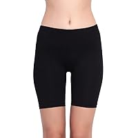 BODYSECRET Cotton Stretchable Cycling Shorts for Women| Women's Cotton Fashion Bikker Workout Gym Cycling Shorts| Mid Waist Cycling Shorts with Inner Elastic (Shorties/Underskirt Shorts) (Black 4XL)