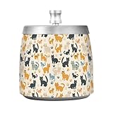 Cendrier rétro en acier inoxydable avec couvercle   Cendrier d'extérieur   Coupe vent   Motif chaton