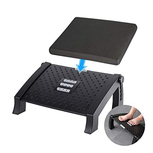 Adjustable Height Foot Rest Under Desk at Work - 6 Height Sturdy Office Footrest - Added Comfort Memory Foam - Non Slip Bottom - Straighten Back & Hip & Leg and Improve Posture by MyPlace - Used condition - US$34.85