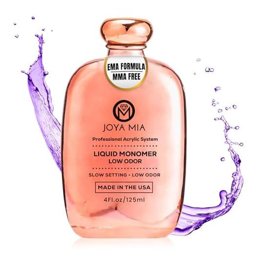 Low Odor Odorless Liquid Monomer Clean odorless acrylic monomer By JOYA MIA For Acrylic Powder EMA formula, MMA Free, All seasons Superior Adhesion Formula Purple Liquid (4oz)