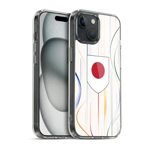 Coque en Gel Haute Résistance Militaire iPhone 15 Design Drapeaux Japon MagSafe
