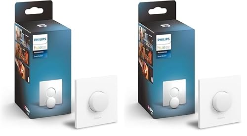 Philips Hue Smart Button Smart Lighting Accessory. Wireless Control of Home Lights, Livingroom, Bedroom. (Pack of 2)
