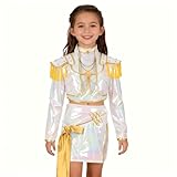 W.Sealet White Anime Cosplay Costume Set for Pop Singer, Demon Skirt Set Corps Performance Outfit Accessories-130